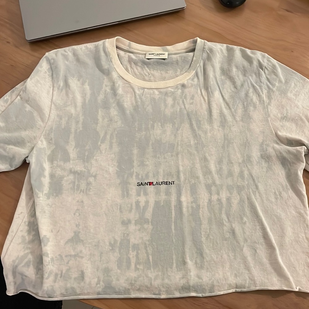 Saint laurent oversized crop tee 100% authentic